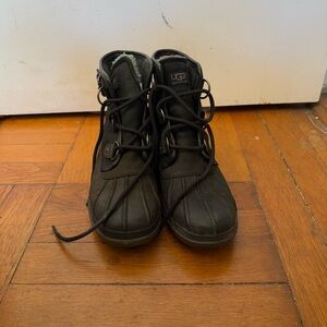 UGG Black Lace-Up Ankle Boots